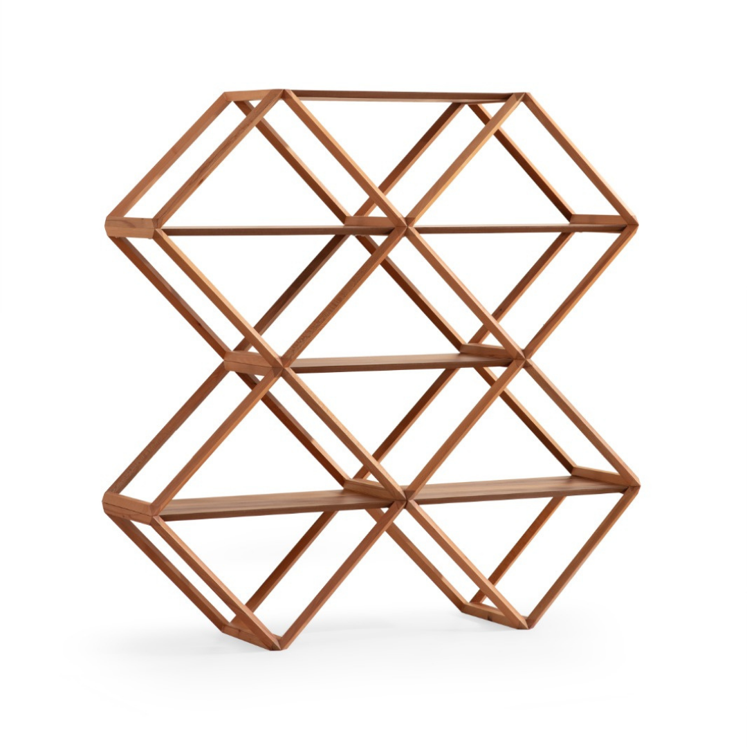 Hexa Açık Meşe Kitaplık